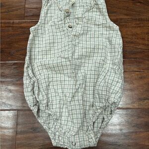 Rylee + Cru Green and White Checkered One Piece